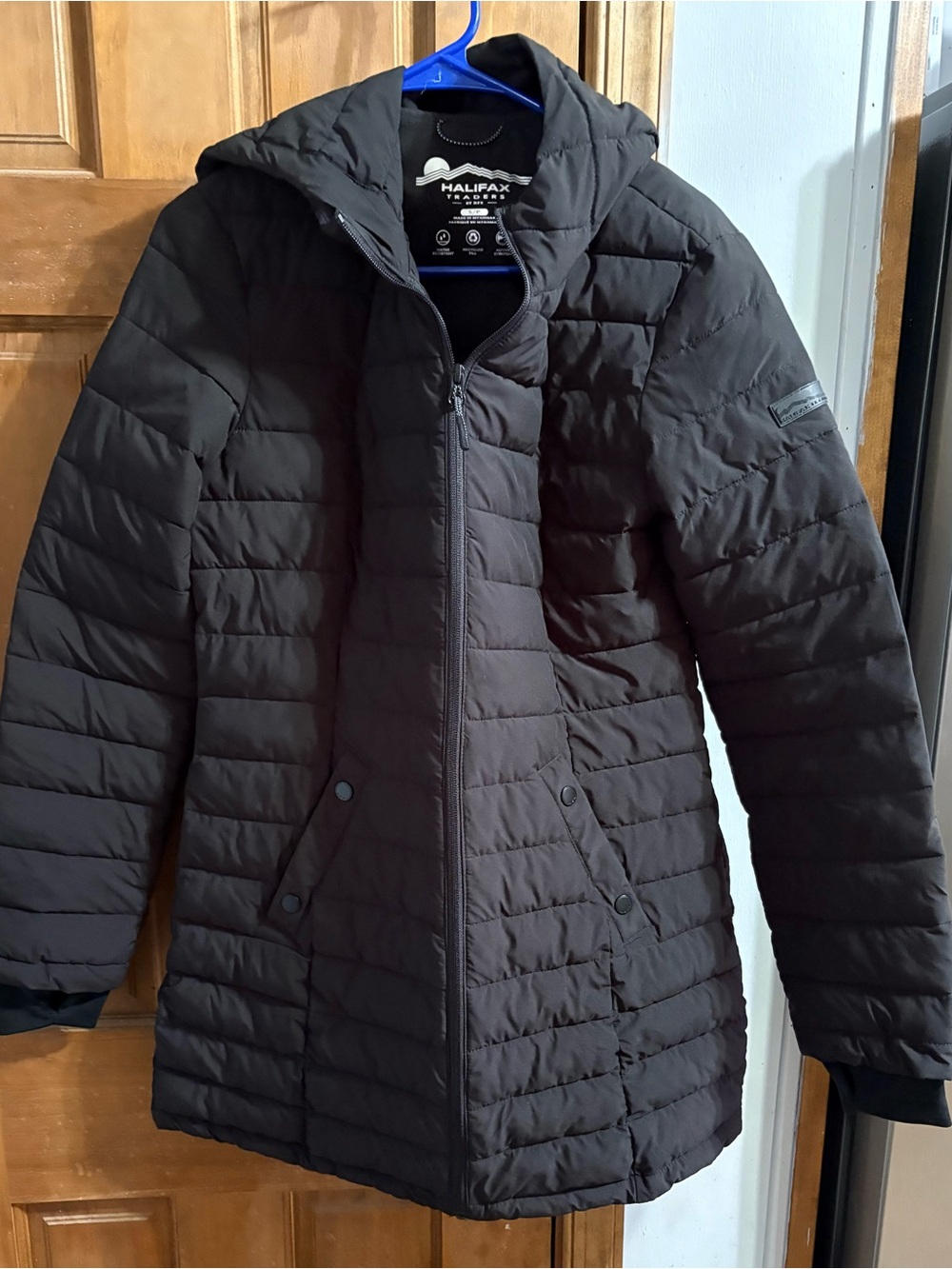Halifax Women's Long Quilted Puffer Coat - Black